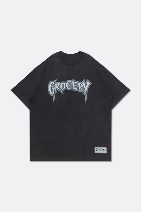 GROCERY x HK KICKS 21st ANNIVERSARY WASHED TEE/ CHARCOAL - GROGROCERY