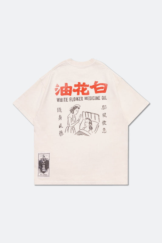 GROCERY x HOE HIN PAK FAH YEOW ARCHIVE GRAPHIC WASHED BOXY TEE/ CREAM - GROGROCERY