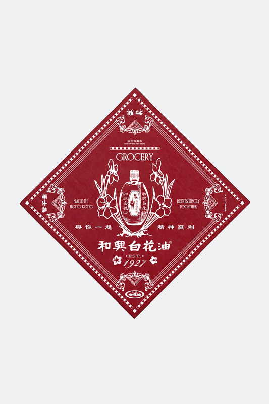 GROCERY x HOE HIN PAK FAH YEOW GRAPHIC BANDANA/ RED - GROGROCERY