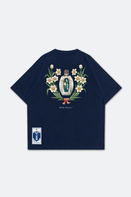 GROCERY x HOE HIN PAK FAH YEOW HERITAGE GRAPHIC BOXY TEE/ NAVY - GROGROCERY