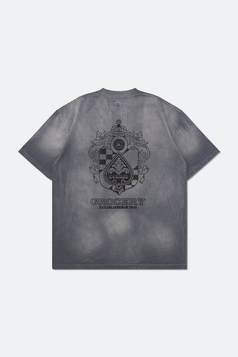 GROCERY x KATOL GROCOMMUNITY EMBLEM DIRTY WASHED INVOICE TEE/ WASHED GREY - GROGROCERY