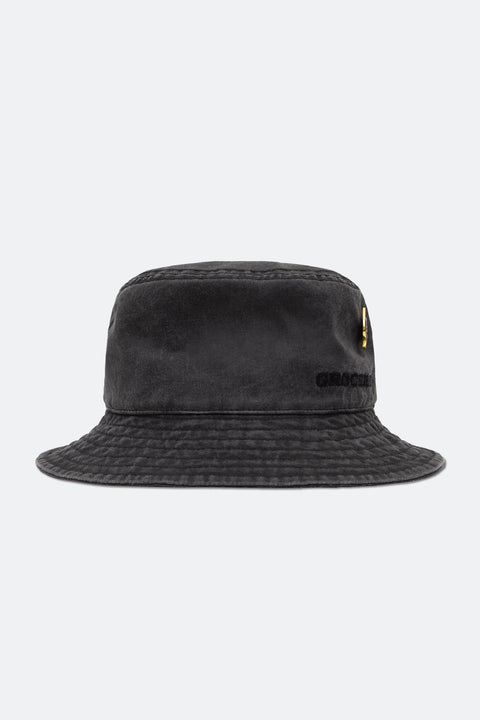 GROCERY x KATOL WASHED EMBROIDERY LOGO BUCKET HAT/ WASHED BLACK - GROGROCERY