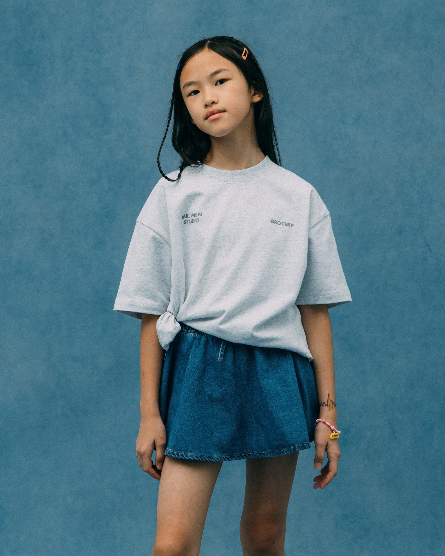 GROCERY X MR MEN STUDIO KIDS PASTEL GRAPHIC TEE/ GREY - GROGROCERY