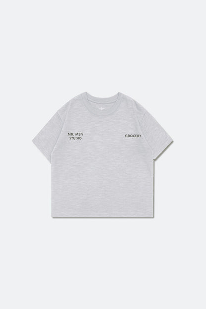 GROCERY X MR MEN STUDIO KIDS PASTEL GRAPHIC TEE/ GREY - GROGROCERY