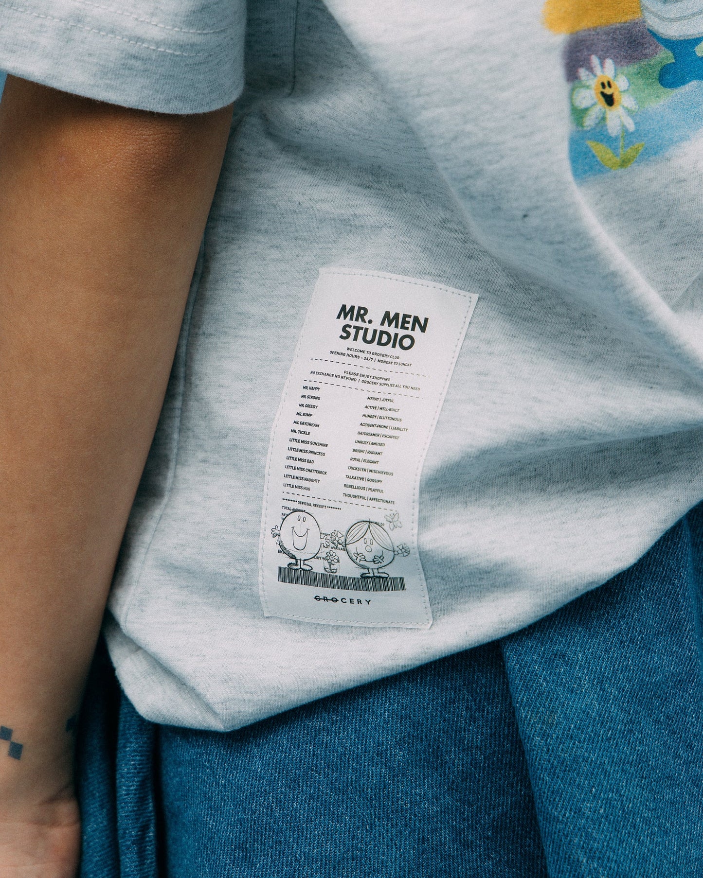 GROCERY X MR MEN STUDIO KIDS PASTEL GRAPHIC TEE/ GREY - GROGROCERY