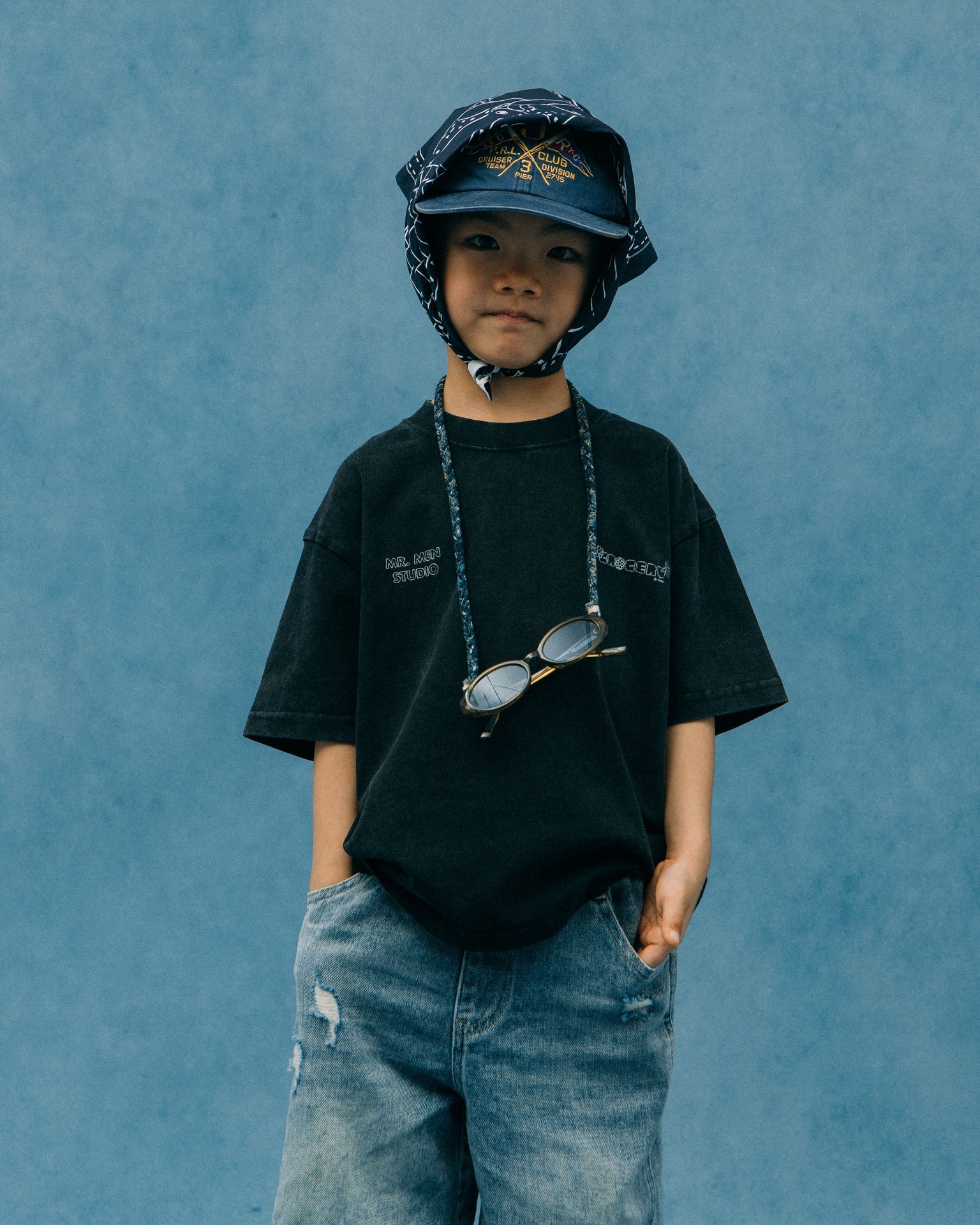 GROCERY X MR MEN STUDIO KIDS SKETCH GRAPHIC TEE/ WASHED BLACK - GROGROCERY