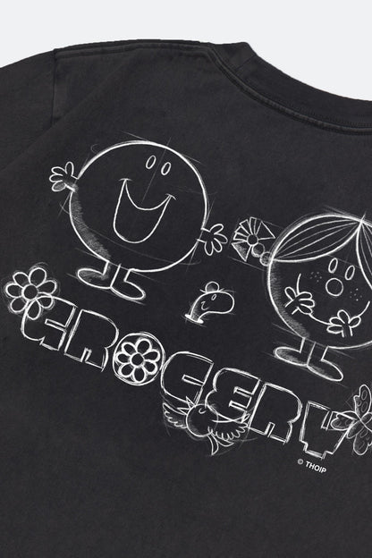 GROCERY X MR MEN STUDIO KIDS SKETCH GRAPHIC TEE/ WASHED BLACK - GROGROCERY