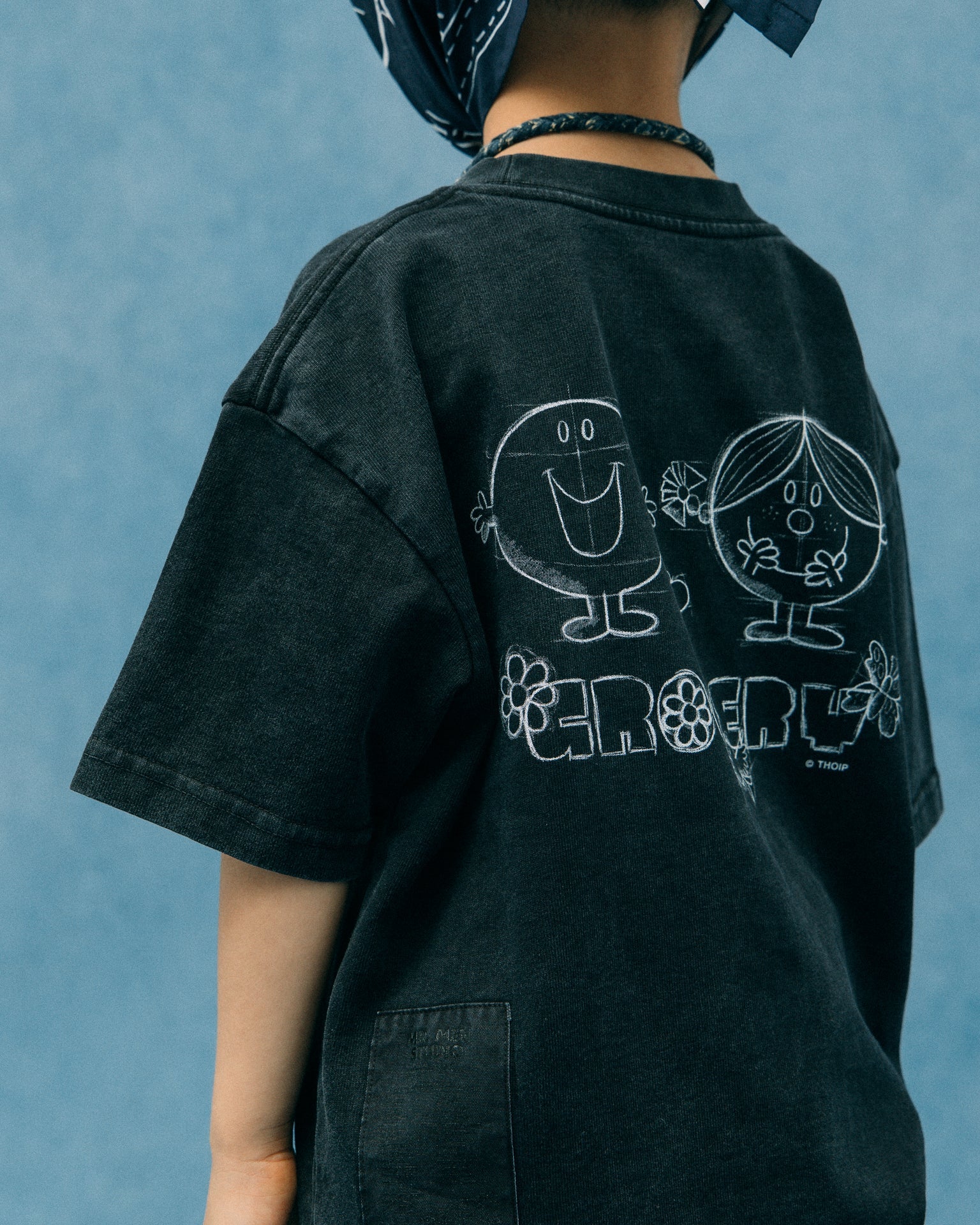 GROCERY X MR MEN STUDIO KIDS SKETCH GRAPHIC TEE/ WASHED BLACK - GROGROCERY