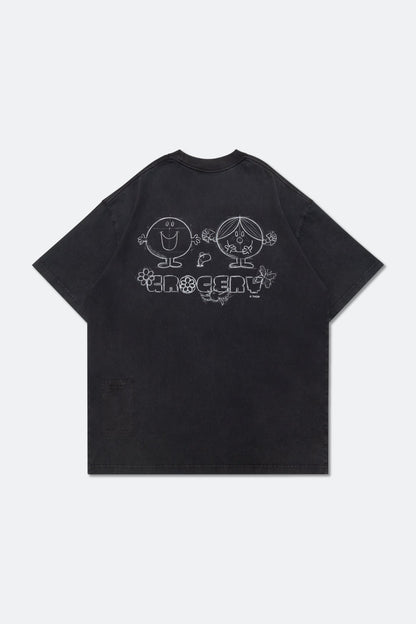 GROCERY X MR MEN STUDIO SKETCH GRAPHIC TEE/ WASHED BLACK - GROGROCERY