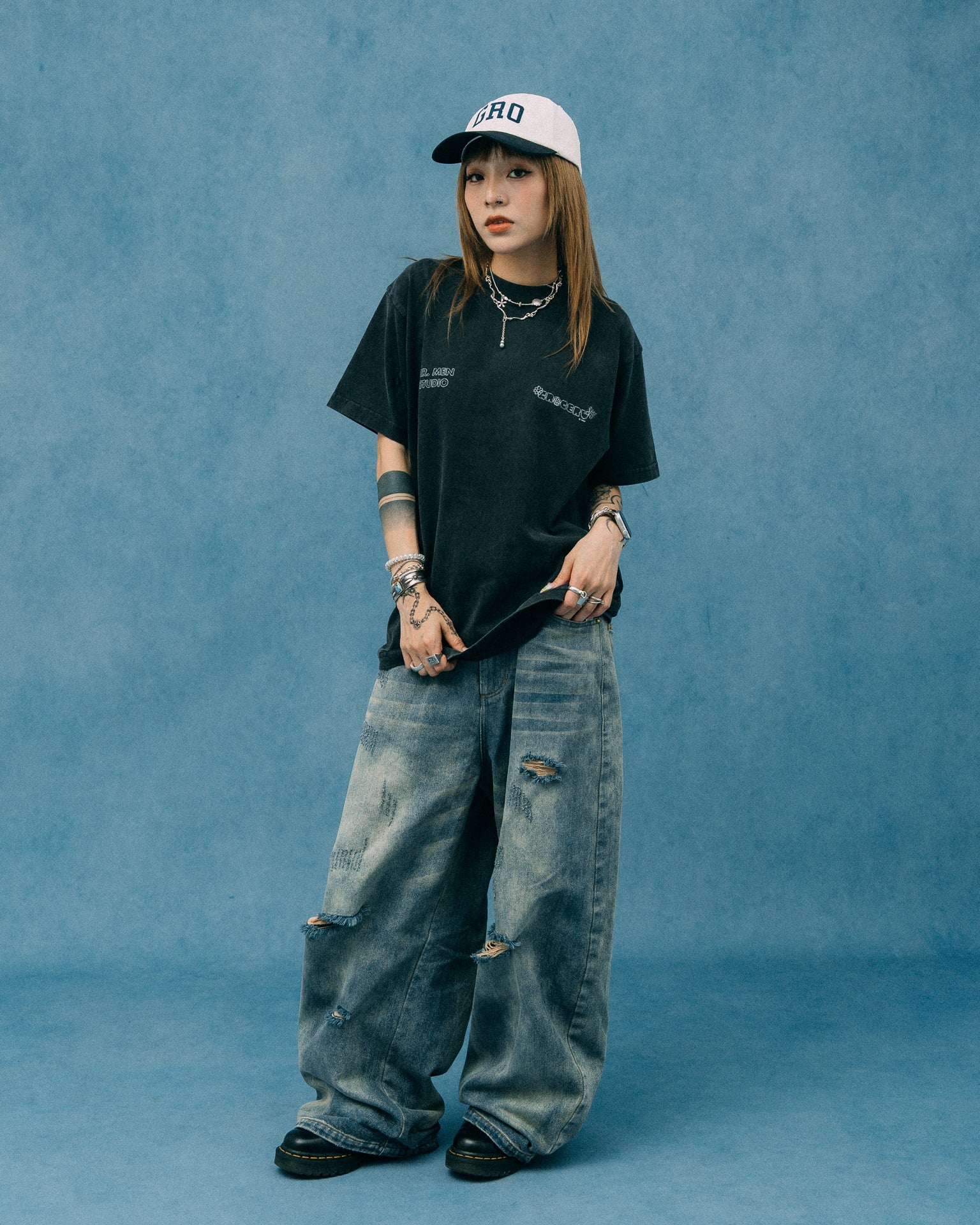 GROCERY X MR MEN STUDIO SKETCH GRAPHIC TEE/ WASHED BLACK - GROGROCERY