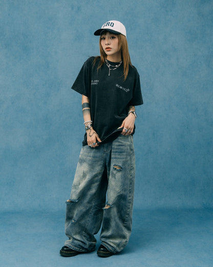 GROCERY X MR MEN STUDIO SKETCH GRAPHIC TEE/ WASHED BLACK - GROGROCERY