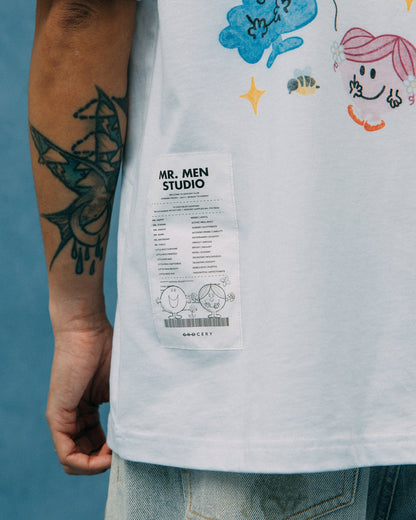 GROCERY X MR MEN STUDIO WATERCOLOR GRAPHIC TEE/ WHITE - GROGROCERY