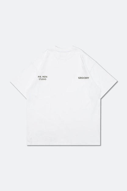 GROCERY X MR MEN STUDIO WATERCOLOR GRAPHIC TEE/ WHITE - GROGROCERY
