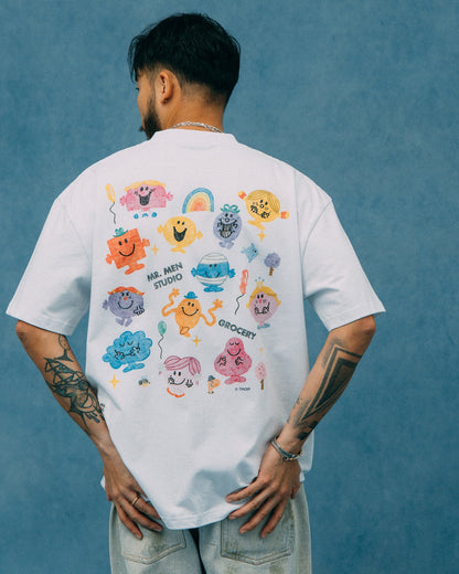 GROCERY X MR MEN STUDIO WATERCOLOR GRAPHIC TEE/ WHITE - GROGROCERY
