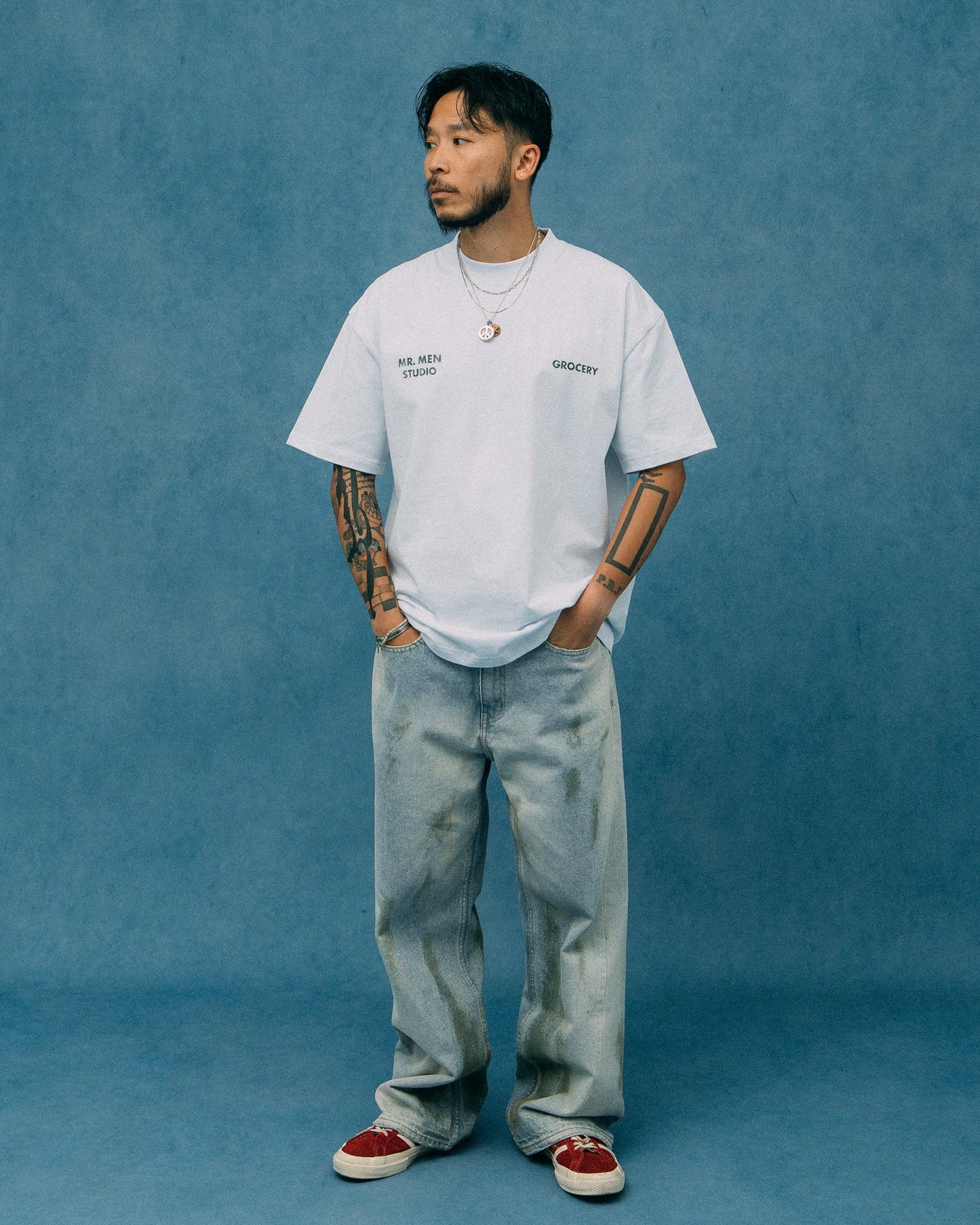 GROCERY X MR MEN STUDIO WATERCOLOR GRAPHIC TEE/ WHITE - GROGROCERY