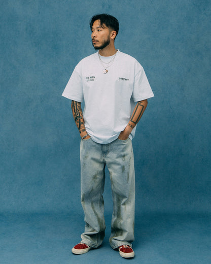 GROCERY X MR MEN STUDIO WATERCOLOR GRAPHIC TEE/ WHITE - GROGROCERY