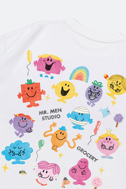 GROCERY X MR MEN STUDIO WATERCOLOR GRAPHIC TEE/ WHITE - GROGROCERY