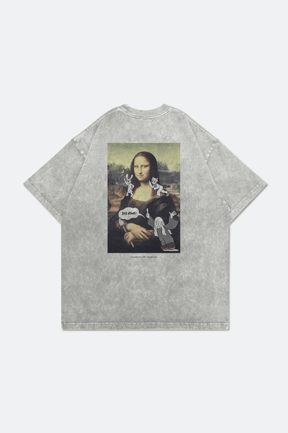 GROCERY X MR. OWLMAN & FRIENDS MONA LISA WASHED TEE/ GREY - GROGROCERY
