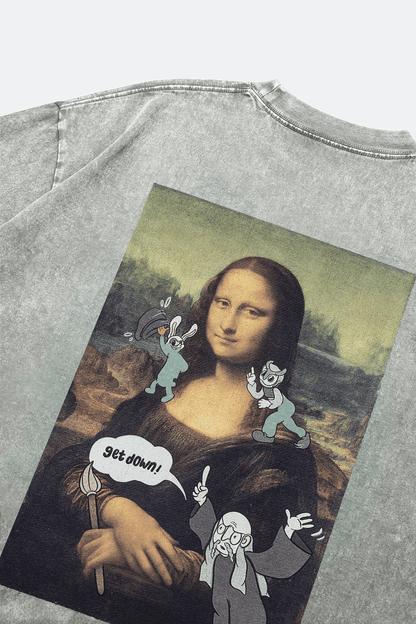 GROCERY X MR. OWLMAN & FRIENDS MONA LISA WASHED TEE/ GREY - GROGROCERY