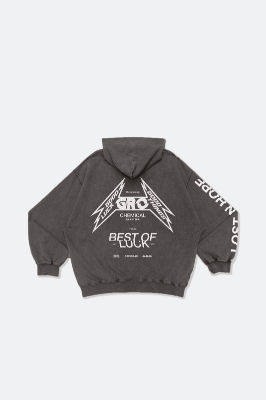 GROCERY X MUDLAB WASHED ZIP UP HOODIE/ GREY - GROGROCERY