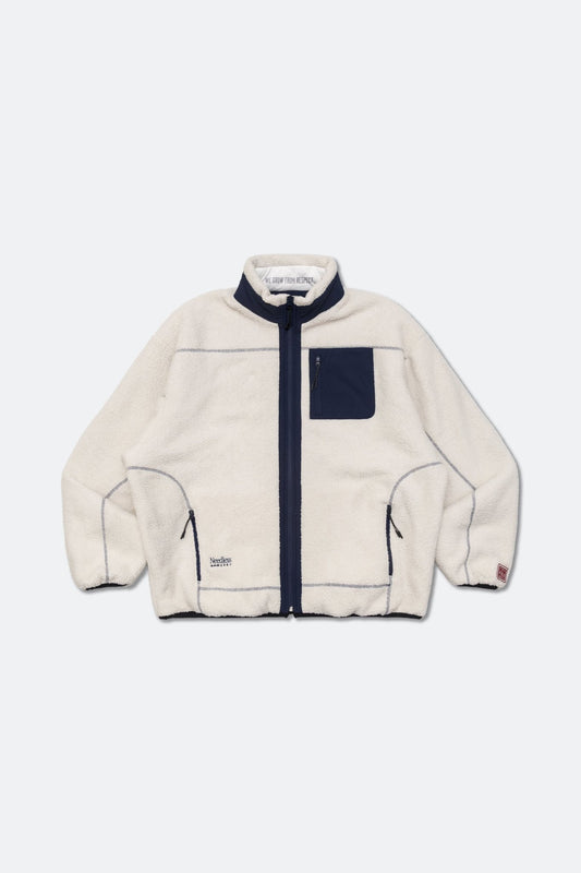 GROCERY X NEEDLESS FLEECE JACKET/ WHITE - GROGROCERY