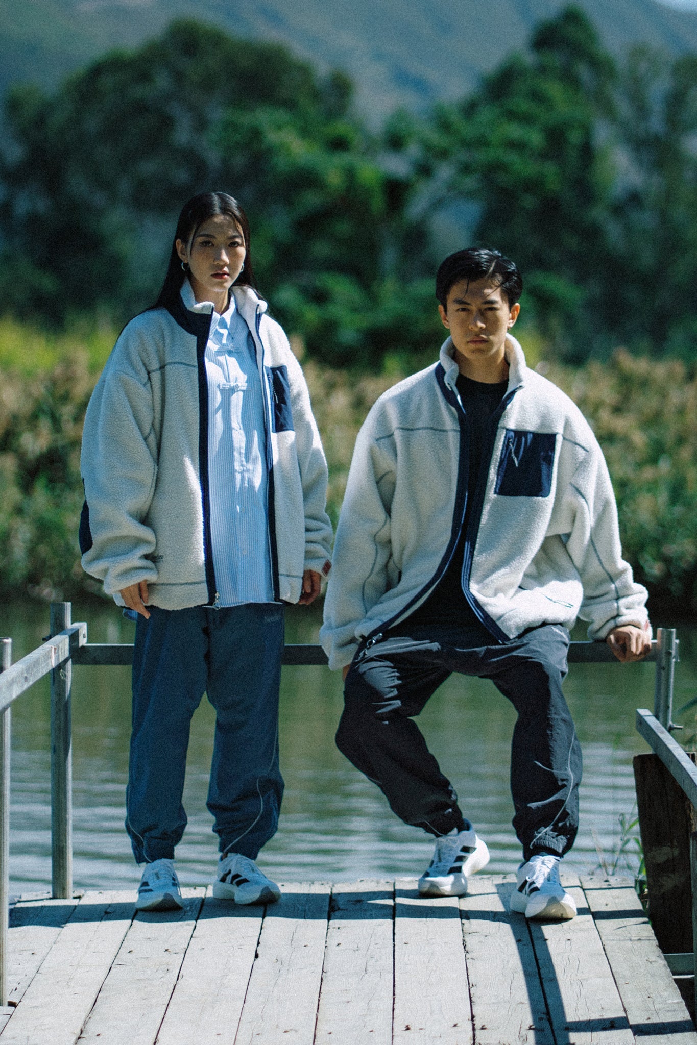 GROCERY X NEEDLESS FLEECE JACKET/ WHITE - GROGROCERY