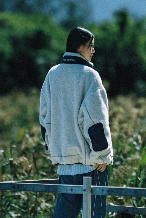 GROCERY X NEEDLESS FLEECE JACKET/ WHITE - GROGROCERY