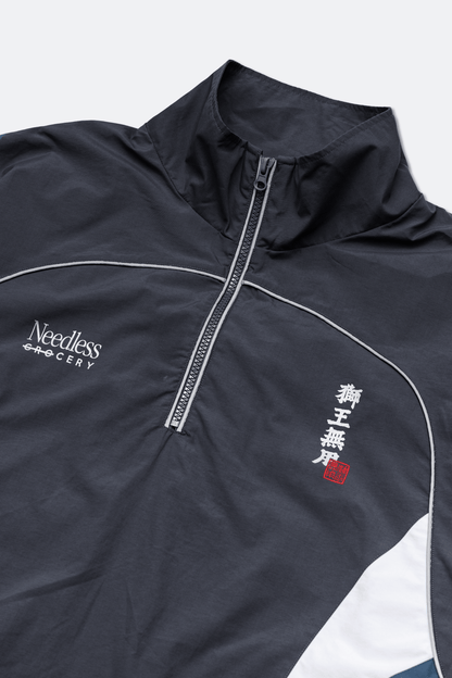 GROCERY X NEEDLESS REFLECTIVE HALF ZIP TRACK JACKET/ BLACK - GROGROCERY
