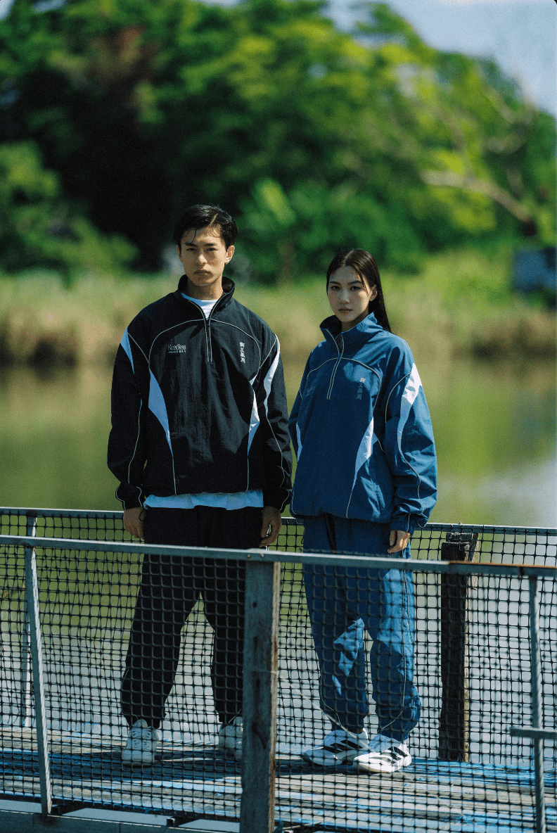 GROCERY X NEEDLESS REFLECTIVE HALF ZIP TRACK JACKET/ BLACK - GROGROCERY