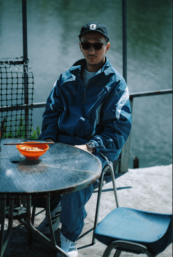 GROCERY X NEEDLESS REFLECTIVE HALF ZIP TRACK JACKET/ TEAL BLUE - GROGROCERY