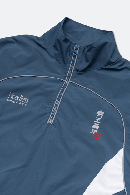 GROCERY X NEEDLESS REFLECTIVE HALF ZIP TRACK JACKET/ TEAL BLUE - GROGROCERY