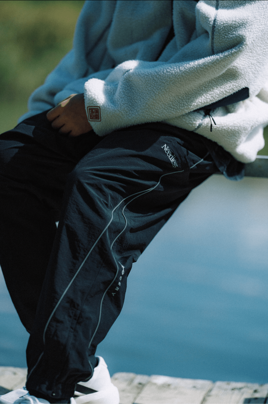GROCERY X NEEDLESS REFLECTIVE TRACK PANTS/ BLACK - GROGROCERY