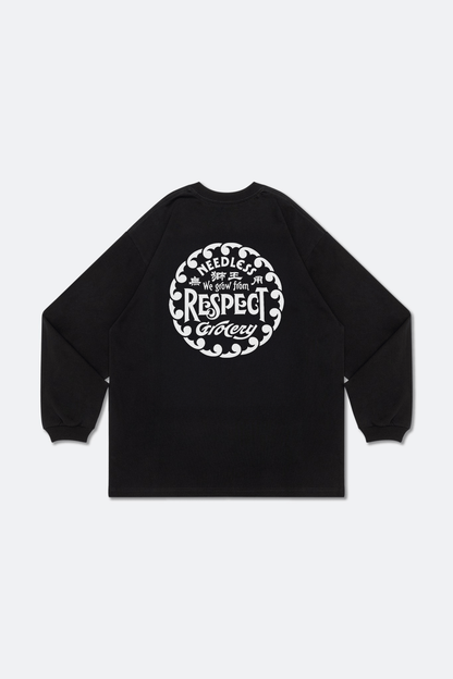 GROCERY X NEEDLESS WE GROW FROM RESPECT LONG TOP/ BLACK - GROGROCERY