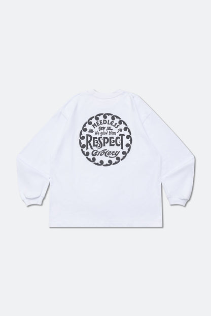 GROCERY X NEEDLESS WE GROW FROM RESPECT LONG TOP/ WHITE - GROGROCERY