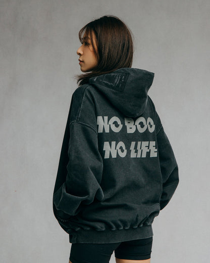 GROCERY x NO BOO NO LIFE WASHED HOODIE/ WASHED BLACK - GROGROCERY