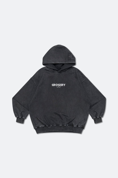 GROCERY x NO BOO NO LIFE WASHED HOODIE/ WASHED BLACK - GROGROCERY