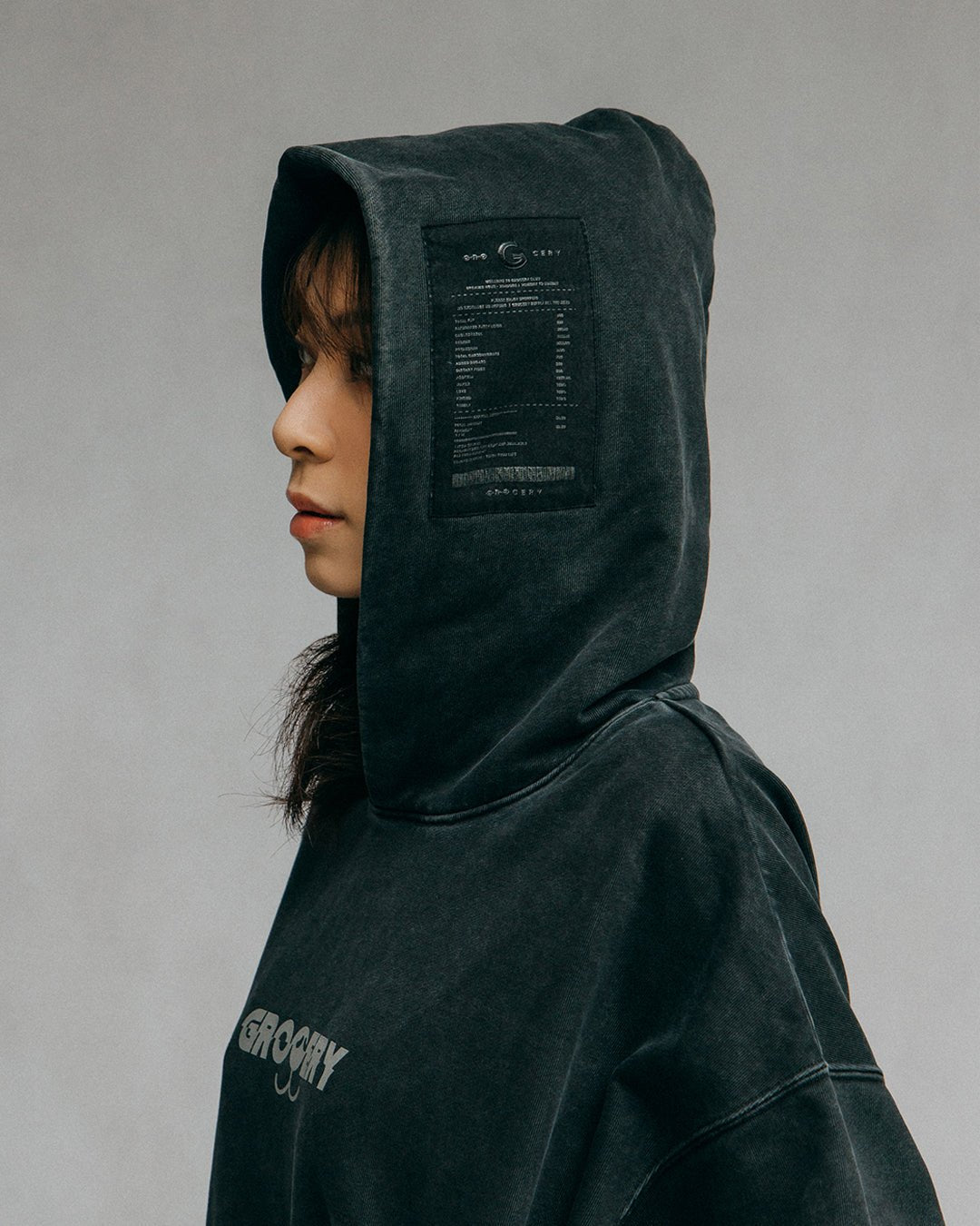 GROCERY x NO BOO NO LIFE WASHED HOODIE/ WASHED BLACK - GROGROCERY