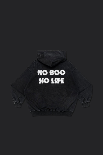 GROCERY x NO BOO NO LIFE WASHED HOODIE/ WASHED BLACK - GROGROCERY