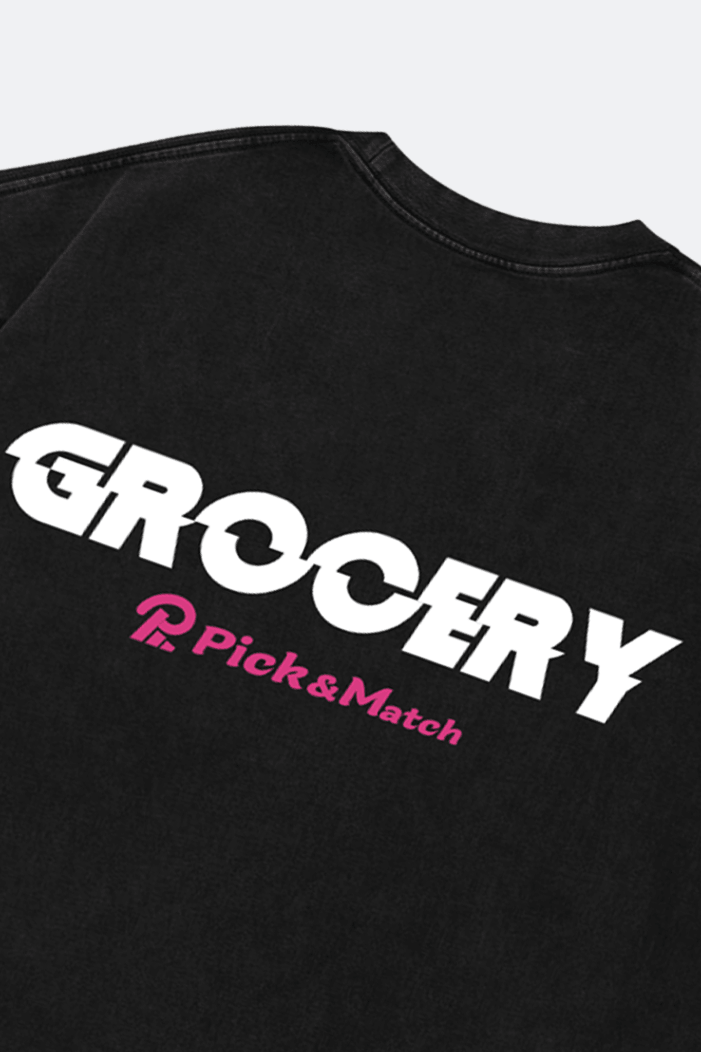 GROCERY x PICK AND MATCH WASHED LOGO BOXY TEE/ BLACK - GROGROCERY