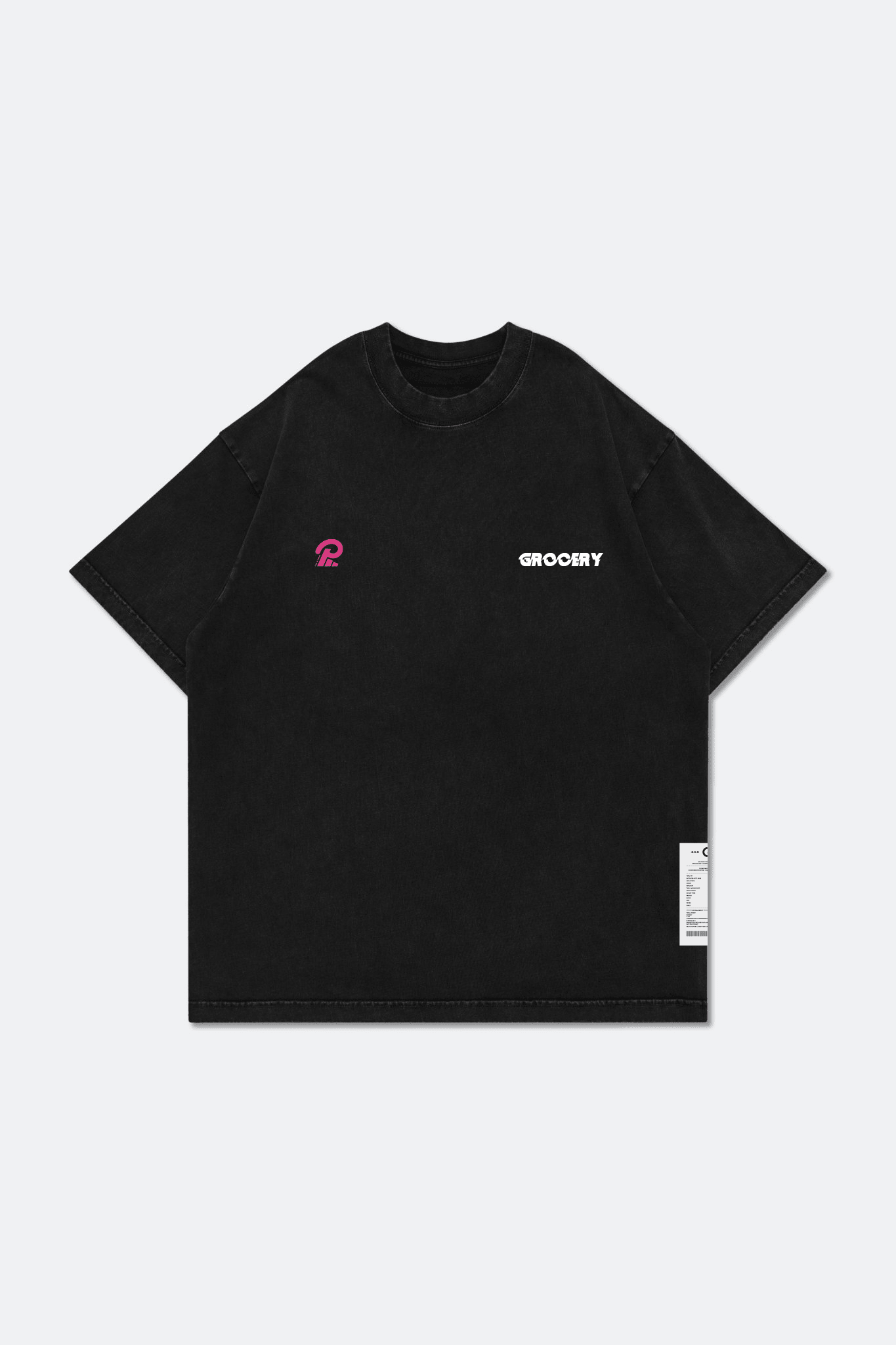 GROCERY x PICK AND MATCH WASHED LOGO BOXY TEE/ BLACK - GROGROCERY