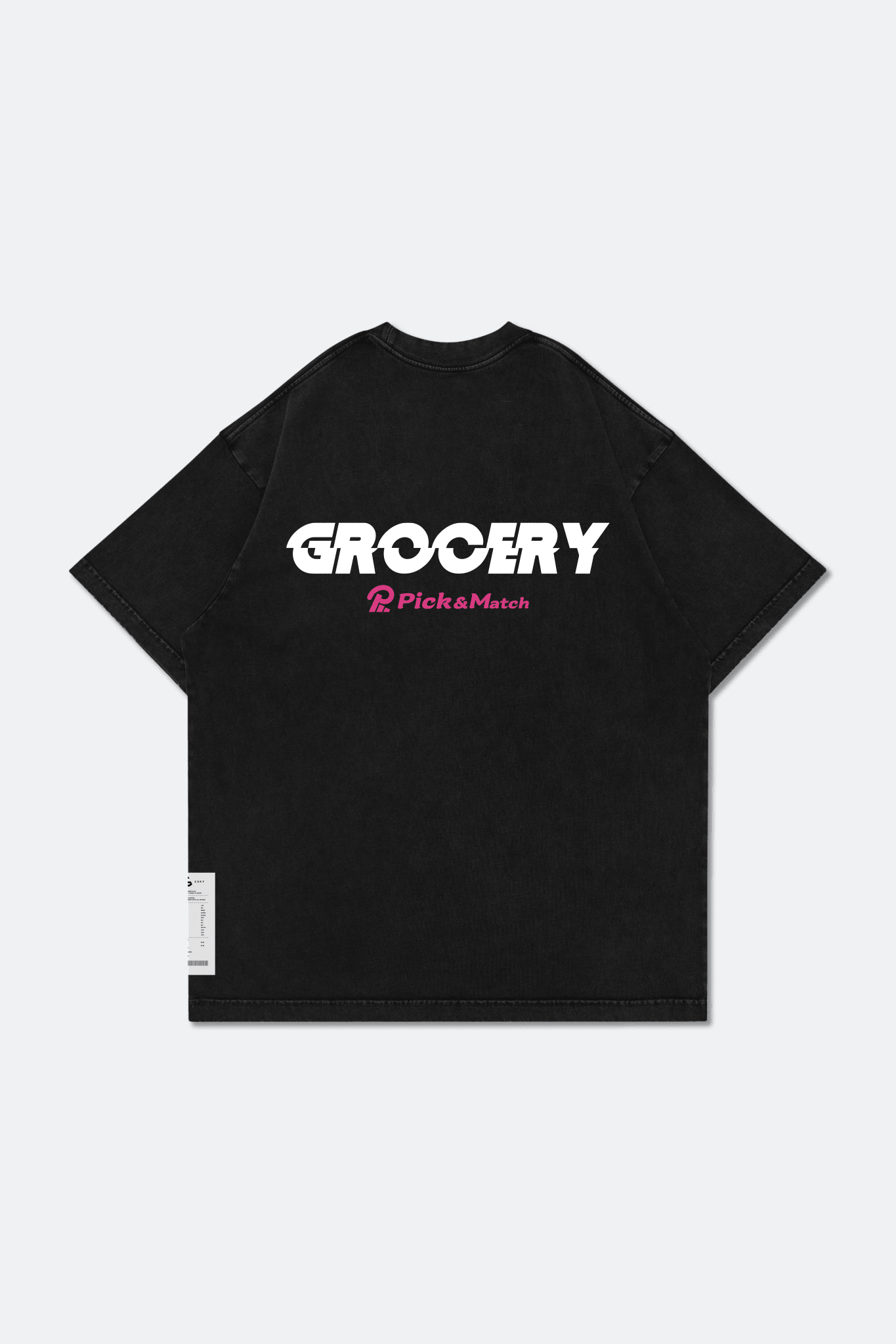 GROCERY x PICK AND MATCH WASHED LOGO BOXY TEE/ BLACK - GROGROCERY