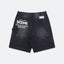 GROCERY X SCENE HEAVY WASHED DOUBLE KNEE VINTAGE WORKER SHORTS/ BLACK - GROGROCERY