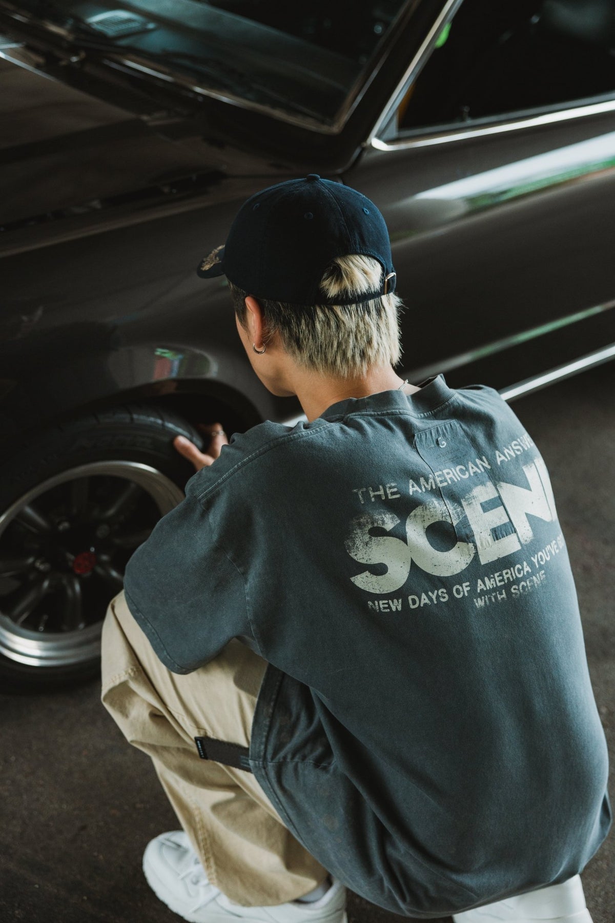 GROCERY X SCENE PAINTED CLASSIC WASHED POCKET INVOICE/ STEEL GRAY - GROGROCERY