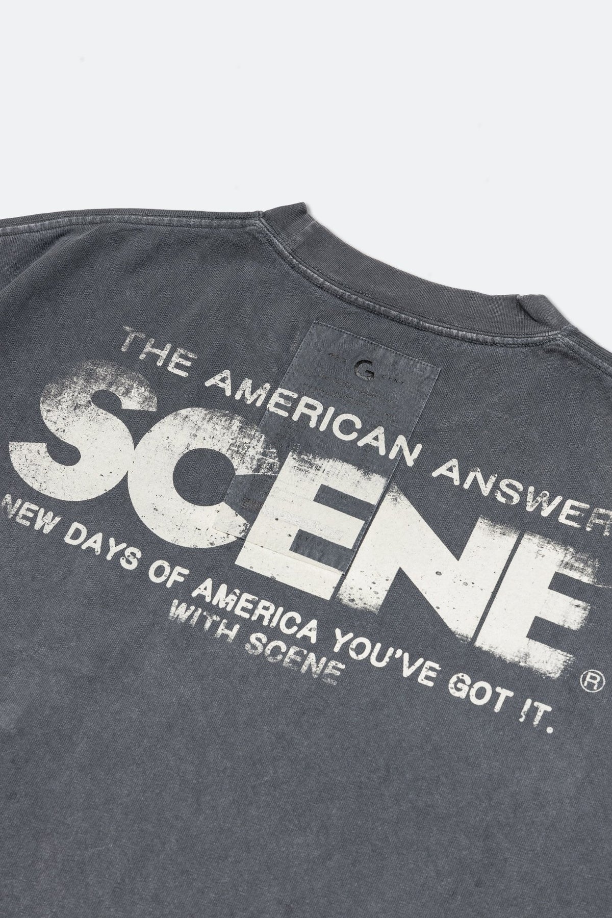 GROCERY X SCENE PAINTED CLASSIC WASHED POCKET INVOICE/ STEEL GRAY - GROGROCERY