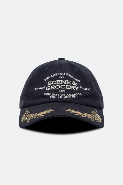 GROCERY X SCENE PEACE EMBROIDERY CAP/ NAVY - GROGROCERY