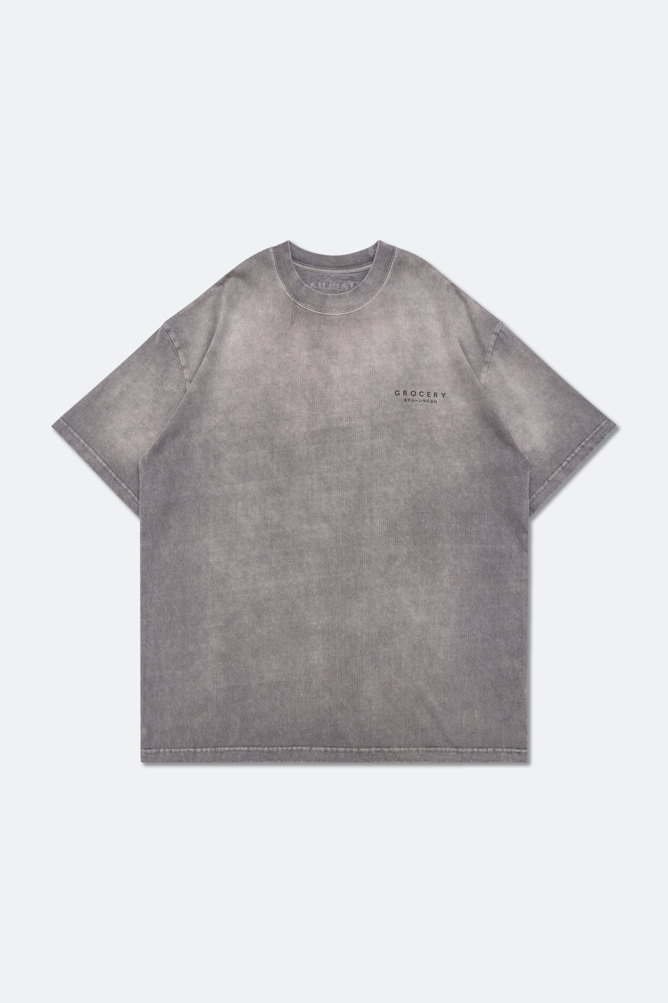GROCERY x SCENE RETRO LOGO WASHED TEE/ FADED GREY - GROGROCERY