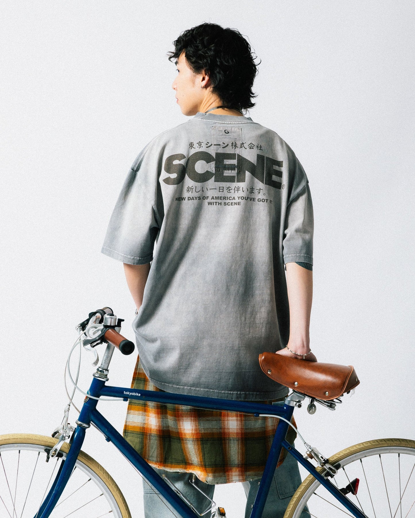 GROCERY x SCENE RETRO LOGO WASHED TEE/ FADED GREY - GROGROCERY