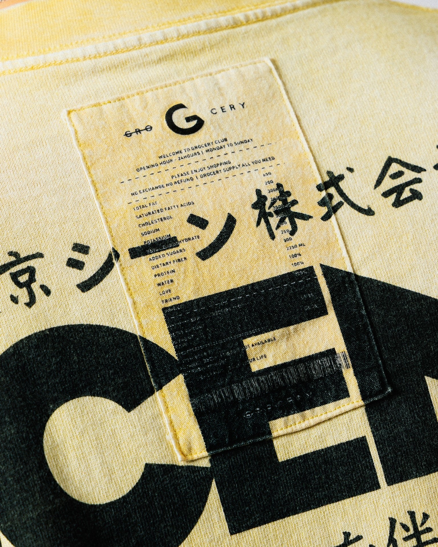 GROCERY x SCENE RETRO LOGO WASHED TEE/ FADED YELLOW - GROGROCERY