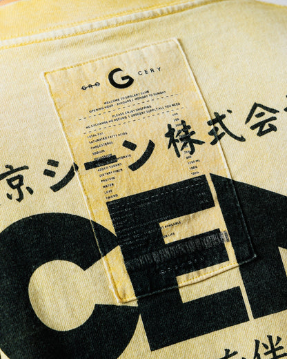 GROCERY x SCENE RETRO LOGO WASHED TEE/ FADED YELLOW - GROGROCERY