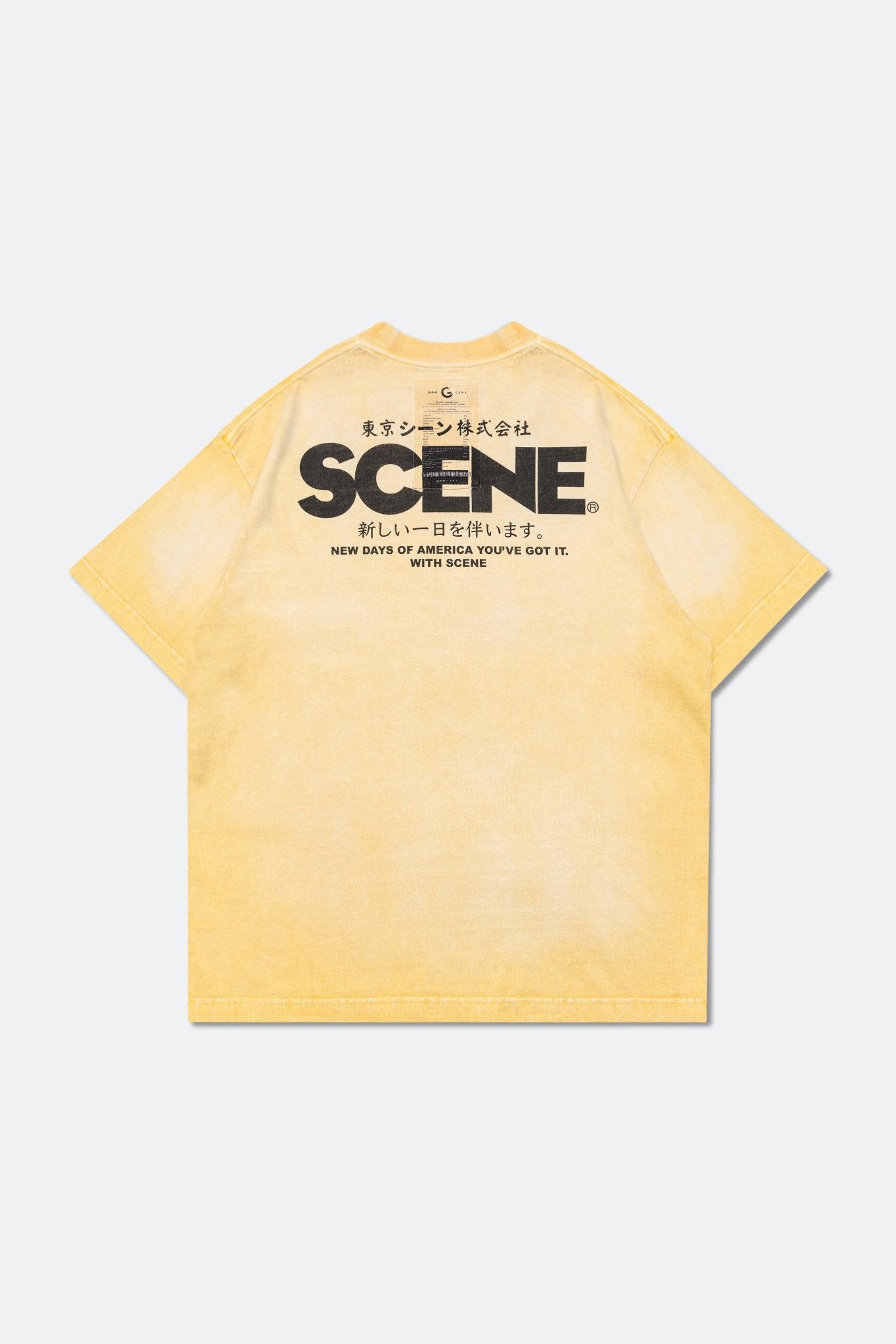 GROCERY x SCENE RETRO LOGO WASHED TEE/ FADED YELLOW - GROGROCERY